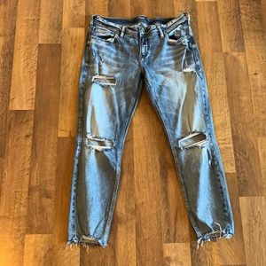 29W/27L Silver distressed jeans